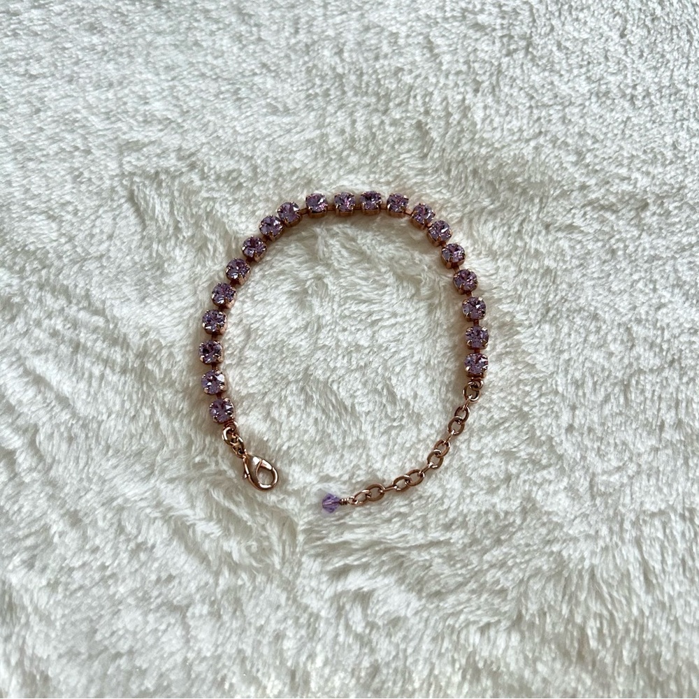 Sparkly Violet Crystal Bracelet, Rose-Gold - Picture 3 of 3